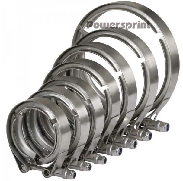 Powersprint Edelstahl Auspuff Schnellverschluss V-Band T-Bandschelle für 50mm (2,00)