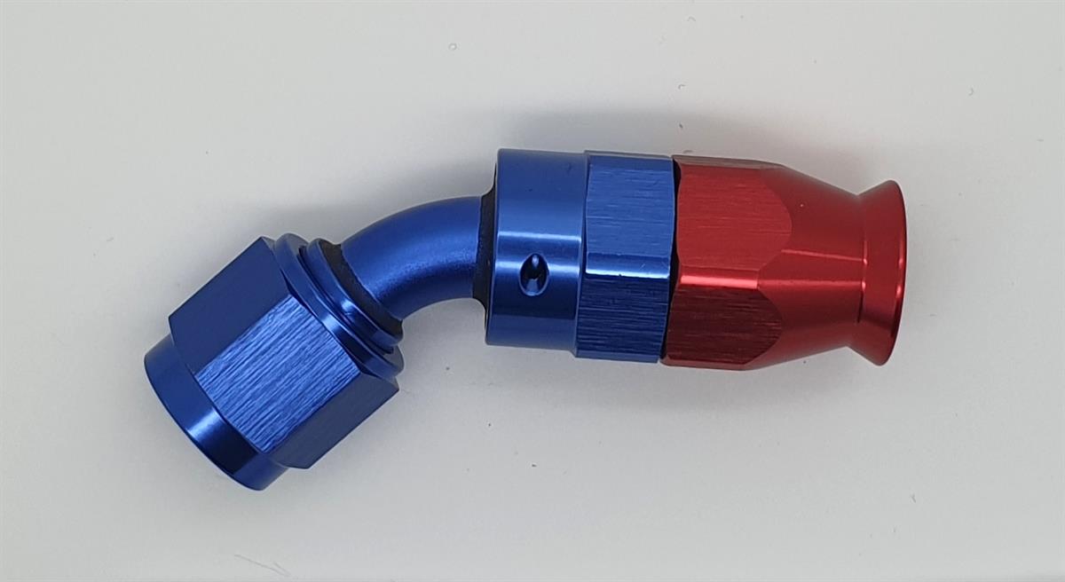 JIC Anschluss 45° Dash 06 JIC  9/16-18 für PTFE Schlauch Serie 600